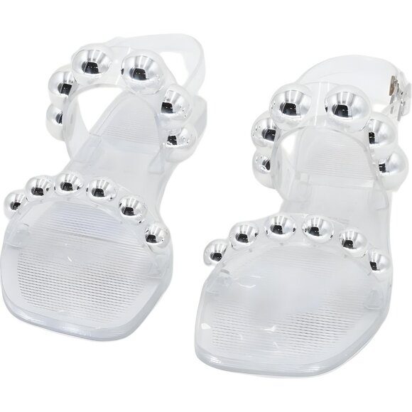 Jeffrey Campbell Gum-Drop Jelly Sandals Clear Beaded Strappy Women's US 8 - Picture 5 of 6